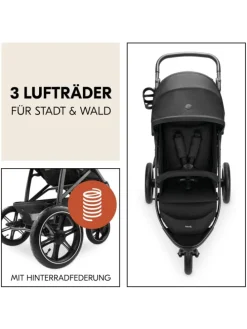 Buggy Rapid 3 Air (bis 25 kg) - mit Luftreifen, in schwarz