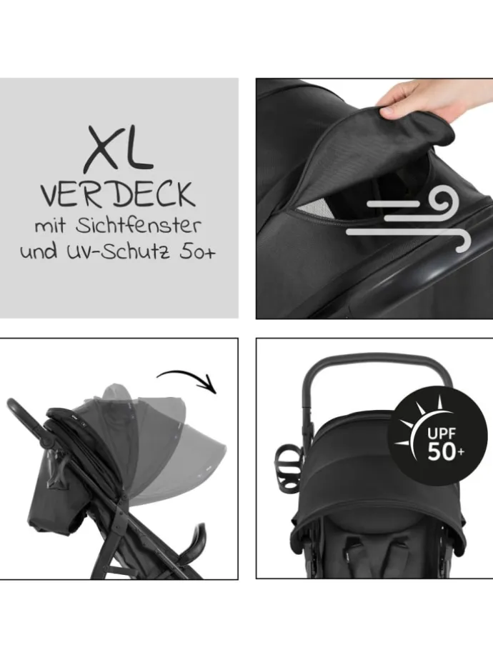 Buggy Rapid 4D AIR (bis 25 kg) - mit Luftreifen, in schwarz