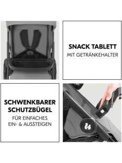Buggy Shop N Care 2in1 Travel Set - Grey in grau