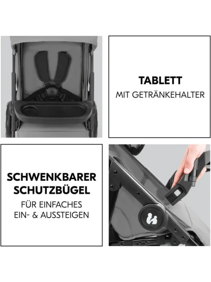 Buggy Shop N Care inkl. Reboarder Pearl Pro in grau,schwarz