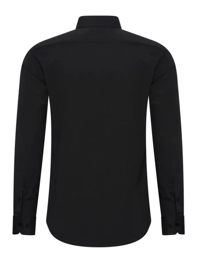 Business Hemd Slim Fit Premium Cotton-Stretch in Schwarz