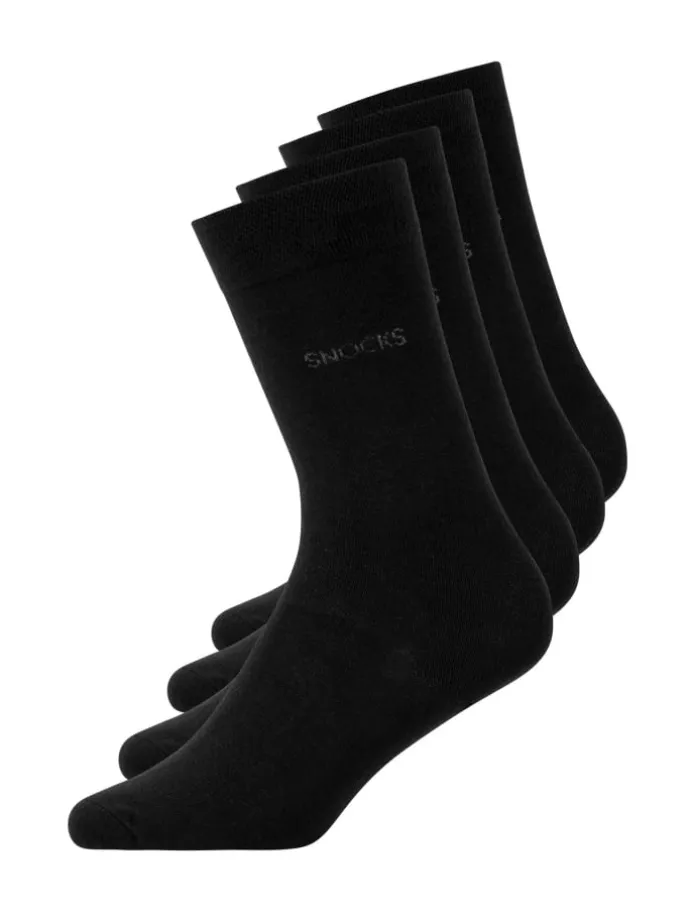 Business Socken aus Bio-Baumwolle 4 Paar in Schwarz