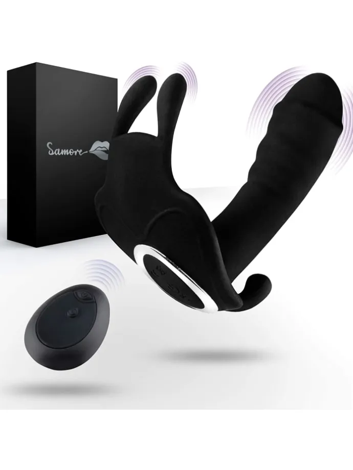 Butterfly-Vibrator mit Fernbedienung in schwarz