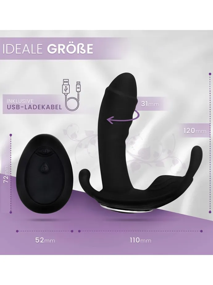 Butterfly-Vibrator mit Fernbedienung in schwarz