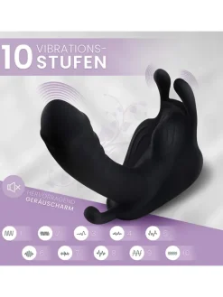 Butterfly-Vibrator mit Fernbedienung in schwarz