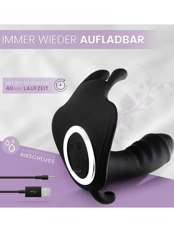 Butterfly-Vibrator mit Fernbedienung in schwarz