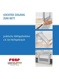 ByMySide Bettgitter 100 cm in Grau ab 18 Monate