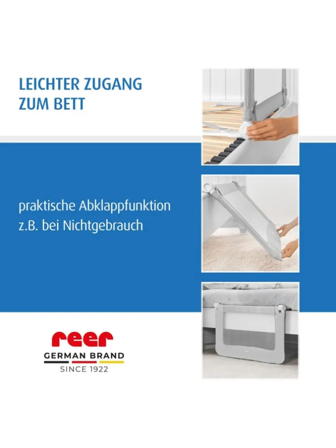 ByMySide Bettgitter 100 cm in Grau ab 18 Monate