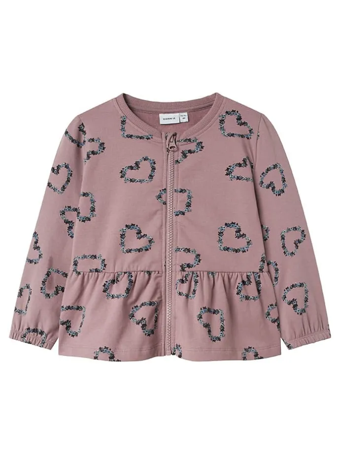 Cardigan in Altrosa/ Dunkelblau