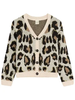 Cardigan in Creme/ Hellbraun/ Schwarz