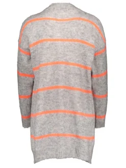 Cardigan in Grau/ Orange