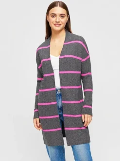 Cardigan in Grau/ Pink