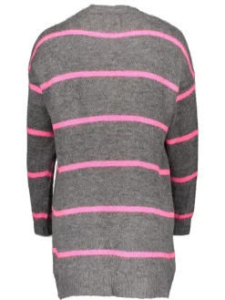 Cardigan in Grau/ Pink