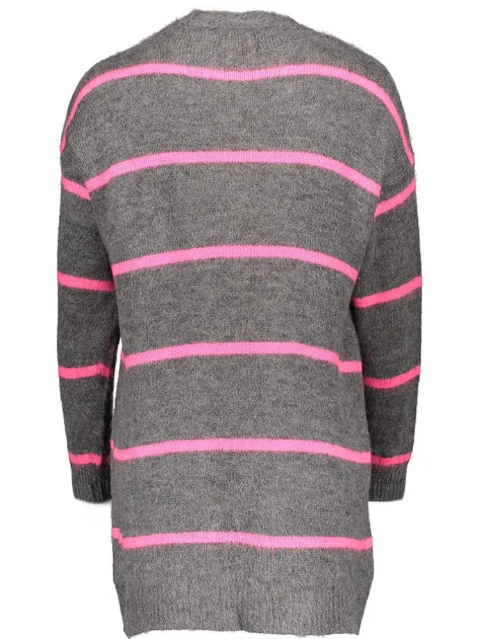 Cardigan in Grau/ Pink