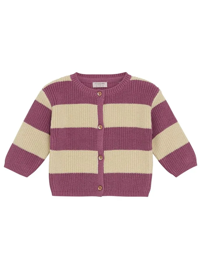 Cardigan in Lila/ Beige