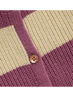 Cardigan in Lila/ Beige