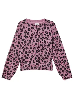 Cardigan in Pink/ Schwarz