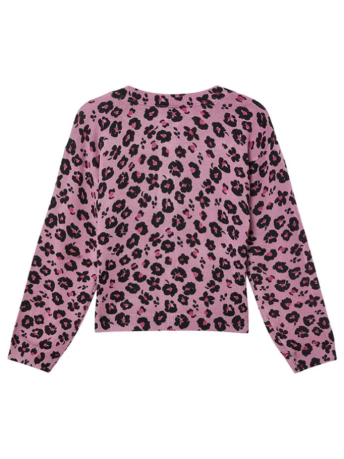 Cardigan in Pink/ Schwarz