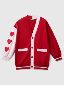 Cardigan in Rot/ Rosa