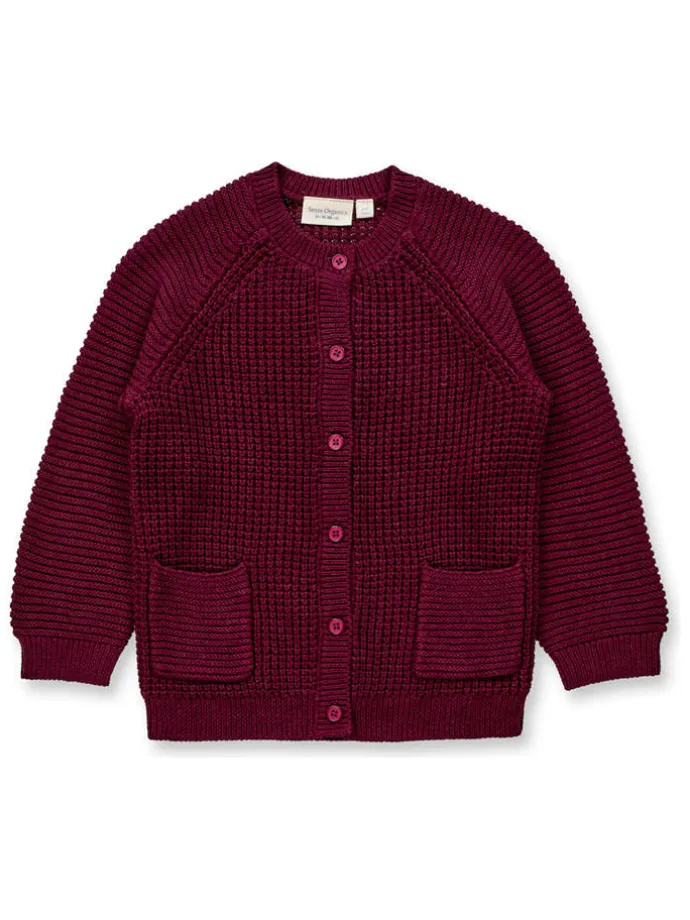 Cardigan "Tulia" in Bordeaux