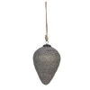 Christbaumkugel in Grau/ Gold - (H)15 x  Ø 10 cm