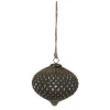 Christbaumkugel in Schwarz/ Gold - (L)13 x  Ø 10 cm