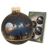 Christbaumkugeln in Dunkelblau/ Gold - 4 Stück