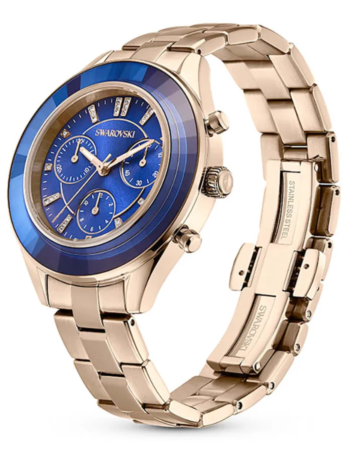 Chronograph in Gold/ Blau