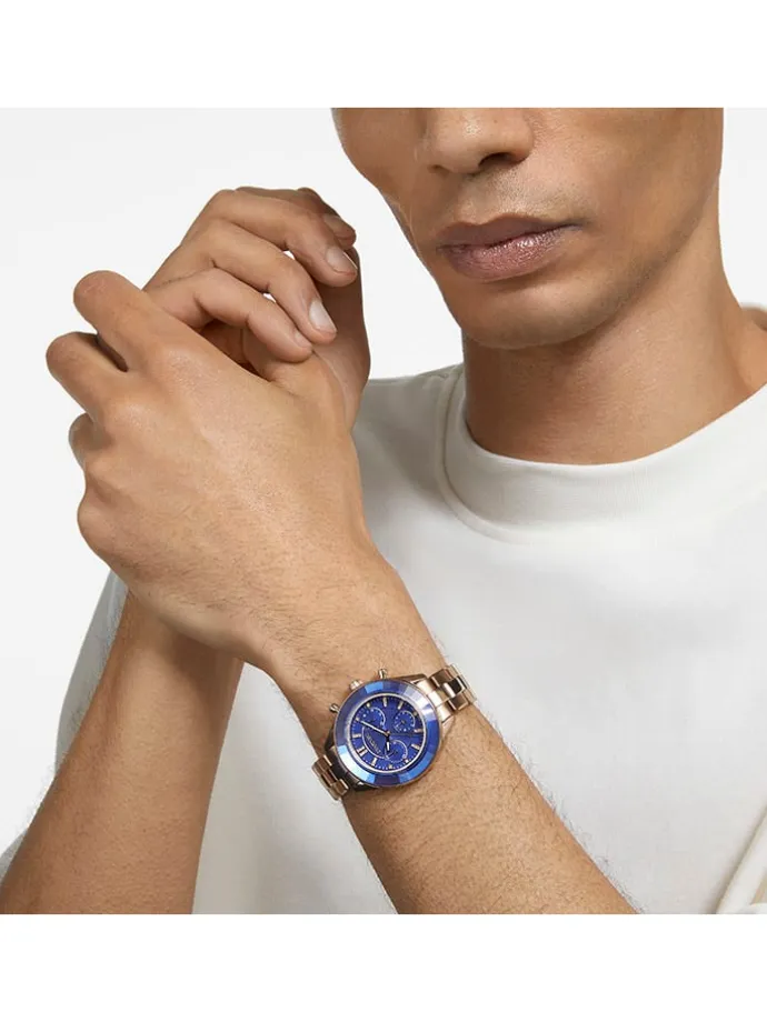 Chronograph in Gold/ Blau