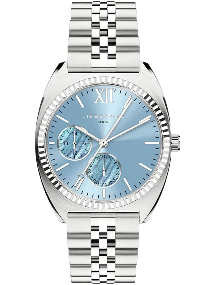 Chronograph in Silber/ Hellblau