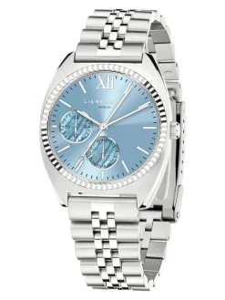 Chronograph in Silber/ Hellblau
