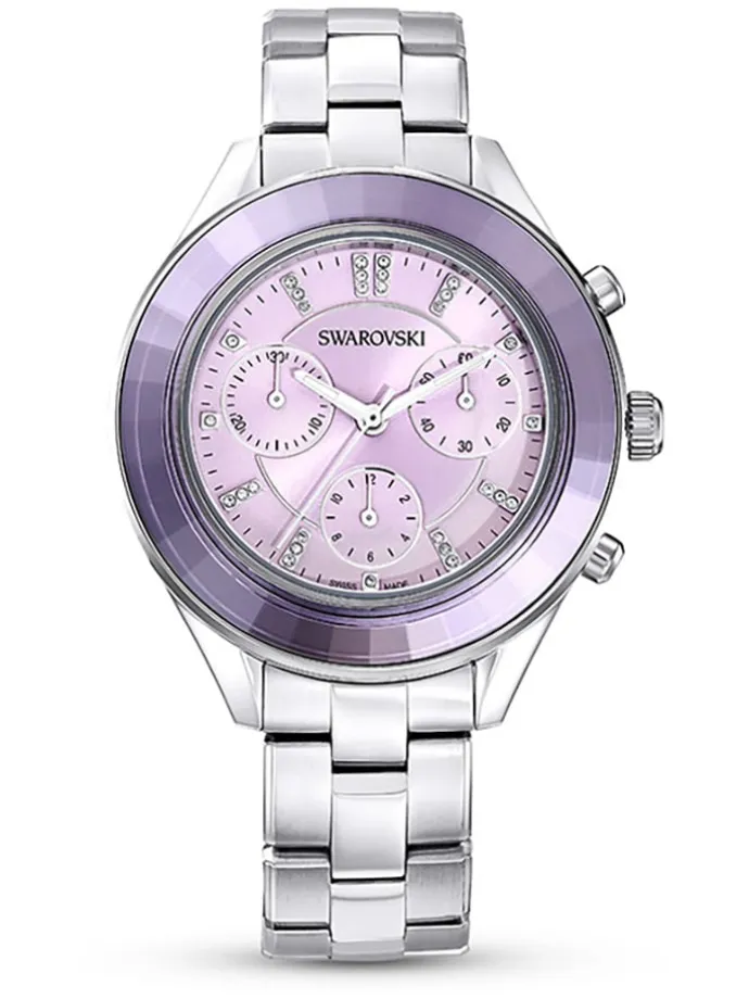Chronograph in Silber/ Lila