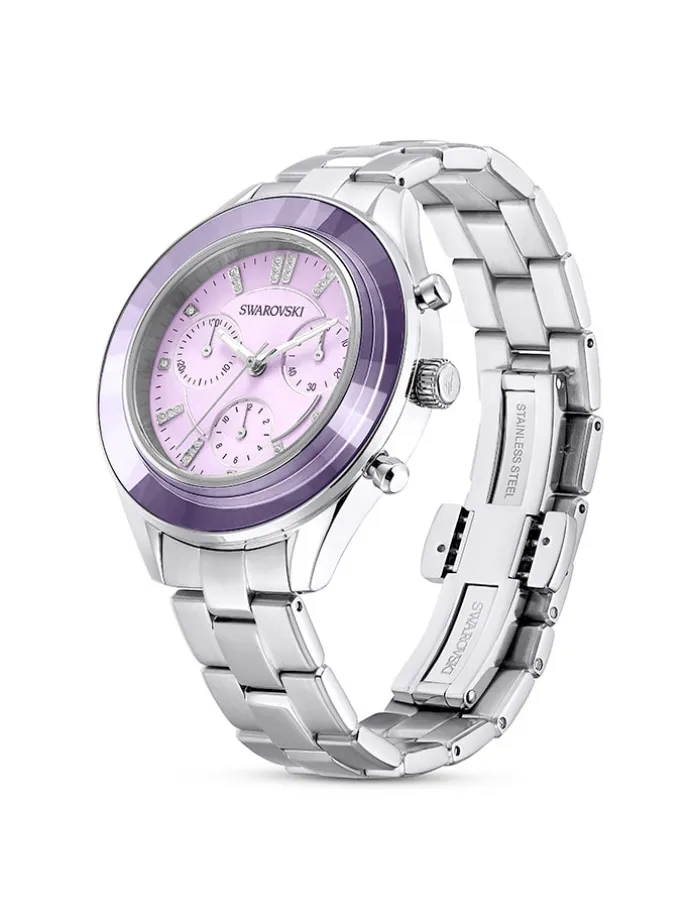 Chronograph in Silber/ Lila