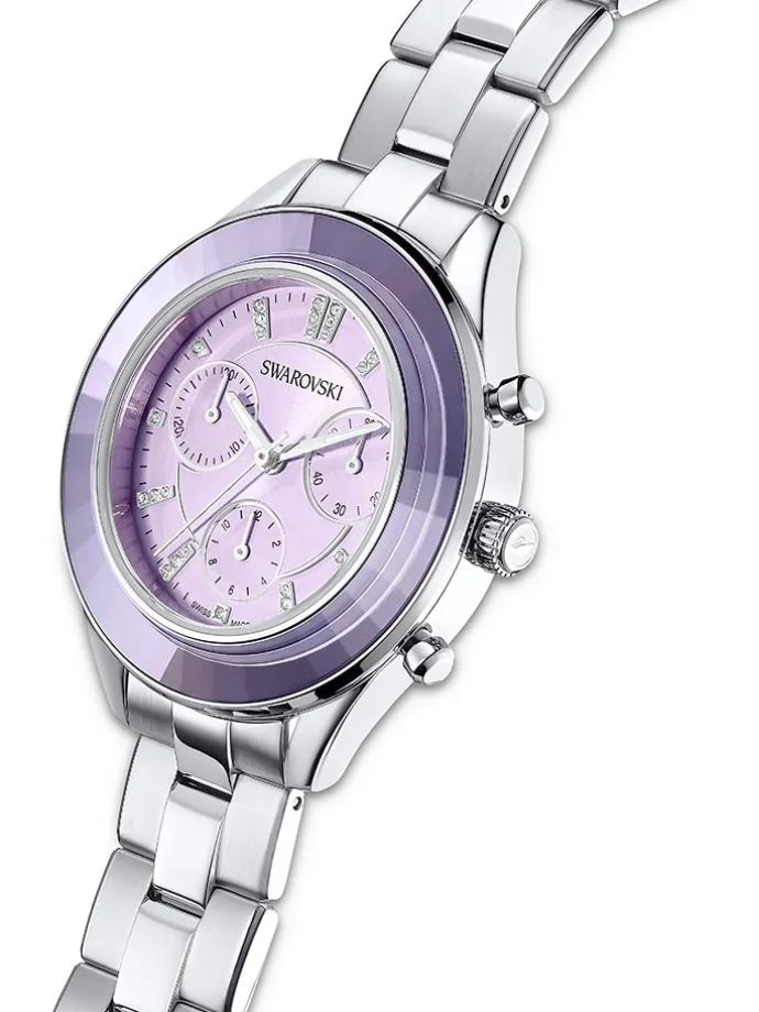 Chronograph in Silber/ Lila