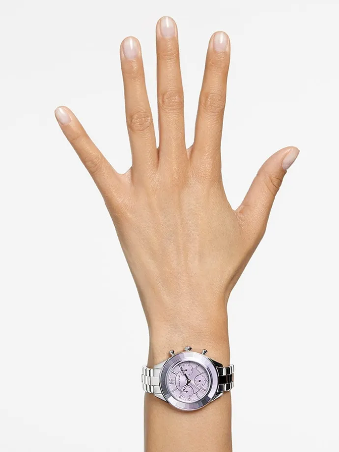 Chronograph in Silber/ Lila