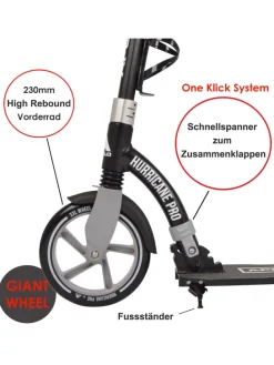 City Scooter " Hurricane " in schwarz/silber