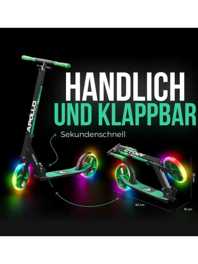 Cityroller LED Scooter " Phantom Pro LED Meteor " in Meteor Grün