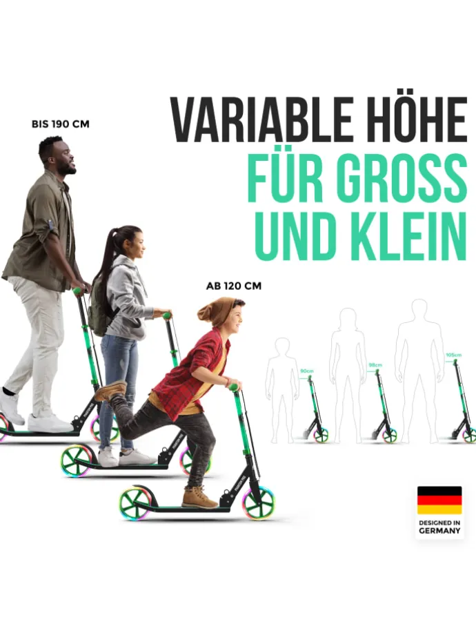 Cityroller LED Scooter " Phantom Pro LED Meteor " in Meteor Grün