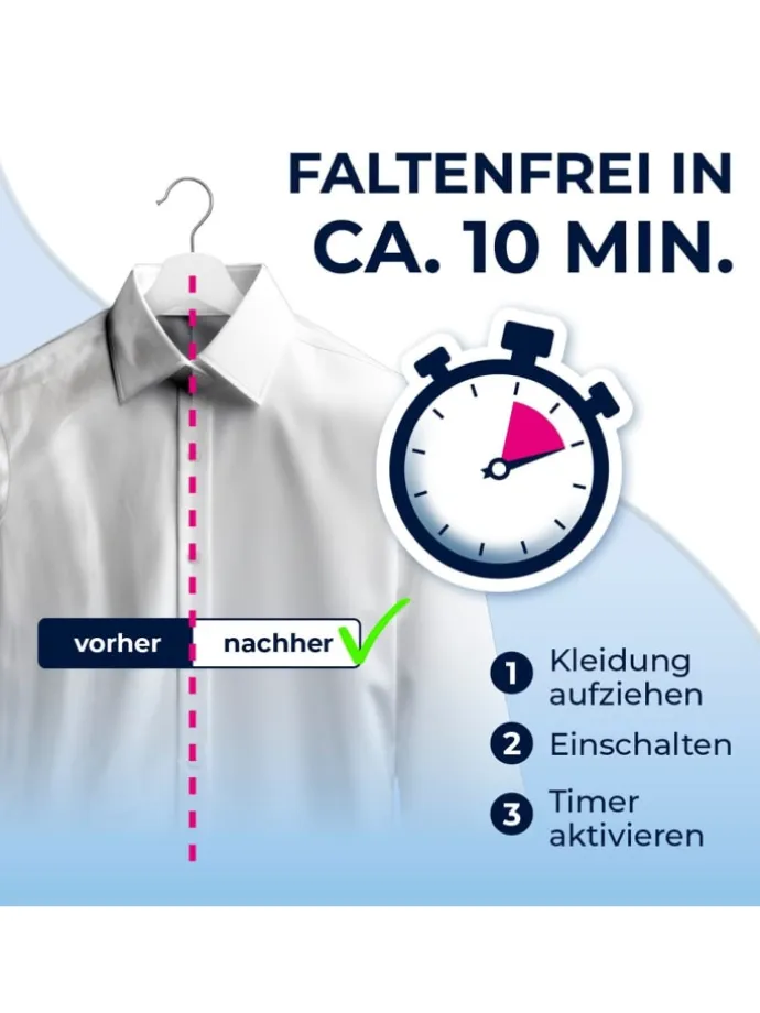 CLEANmaxx Bügler mit Timerfunktion für Hemden & Blusen - silber/schwarz