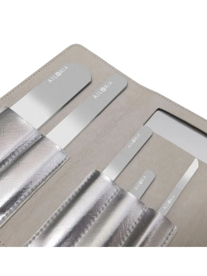 CONTOUR LUXE Glas-Nagelfeilenset in silber