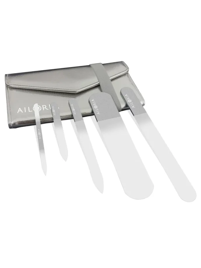 CONTOUR LUXE Glas-Nagelfeilenset in silber