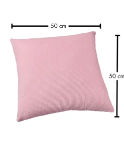 Cordkissen "Wanja" in Rosa - (L)50 x (B)50 cm