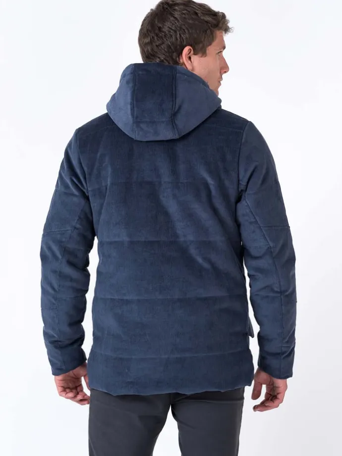 Cord-Steppjacke "New Earth" in Dunkelblau