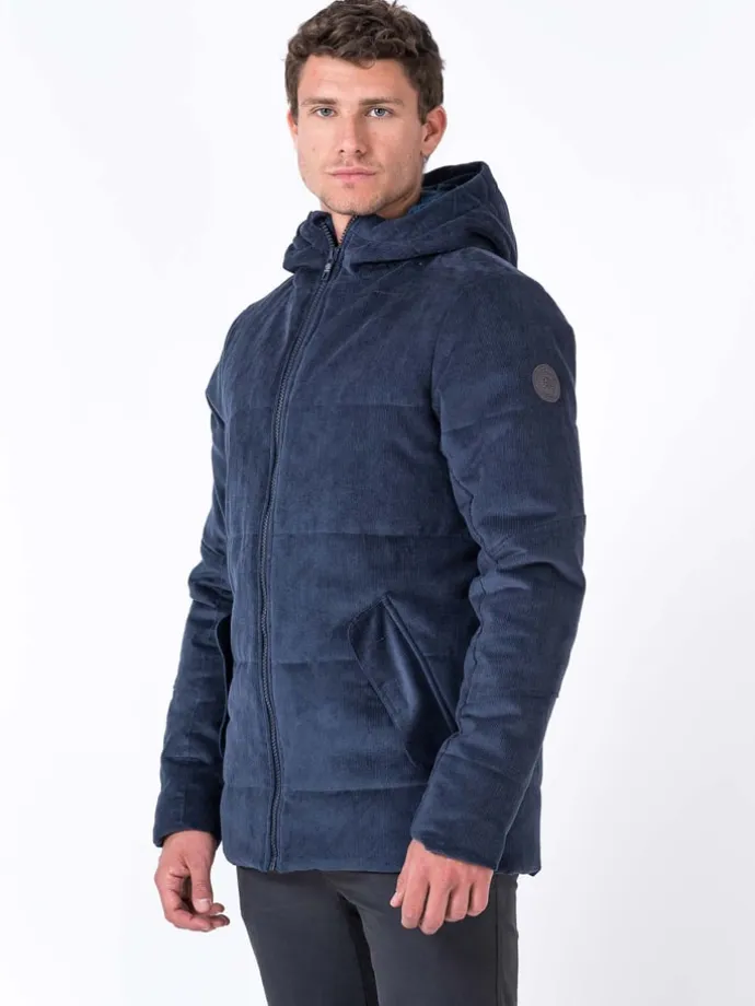 Cord-Steppjacke "New Earth" in Dunkelblau