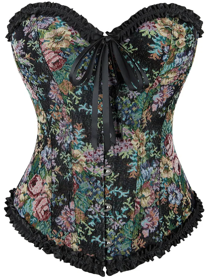 Corsage in Schwarz/ Bunt