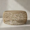 Couchtisch Ast-Design | Metall Gold, 66x66cm, Rund in Gold