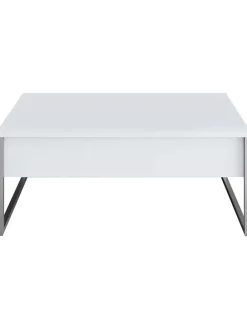 Couchtisch in Weiß/ Silber - (B)90 x (H)60 x (T)40 cm