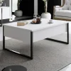 Couchtisch "Luxe" in Weiß/ Schwarz - (B)90 x (H)40 x (T)60 cm