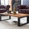 Couchtisch WL5.650 115x35x60 cm Massiv Holz Sofatisch mit