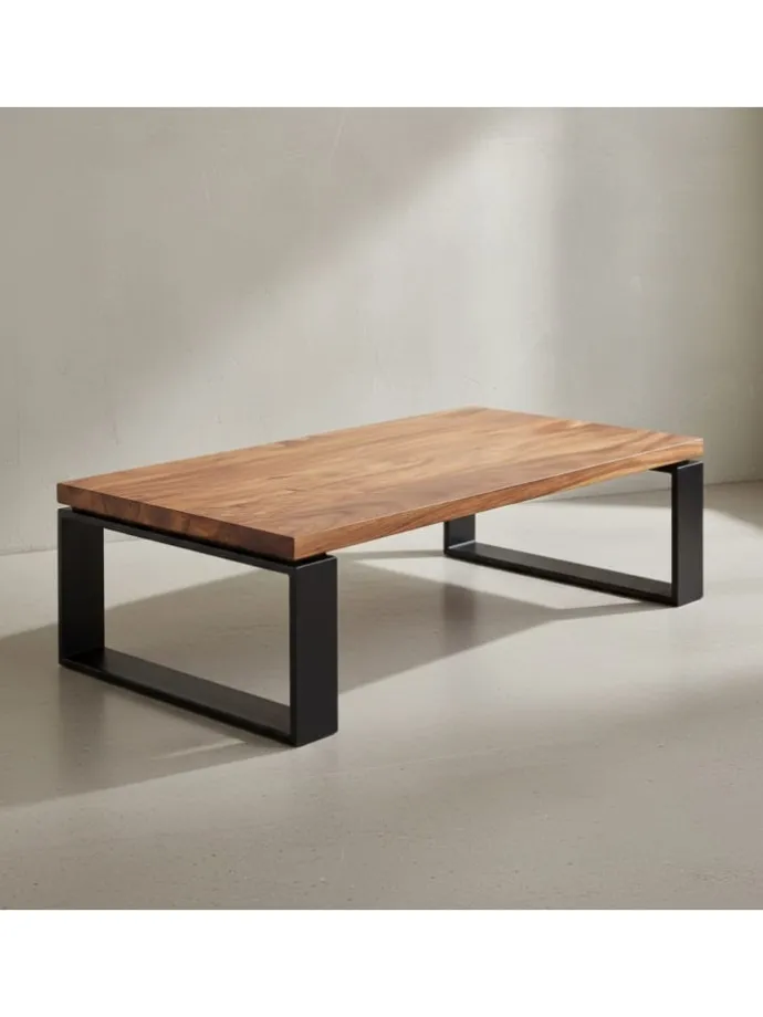 Couchtisch WL5.650 115x35x60 cm Massiv Holz Sofatisch mit